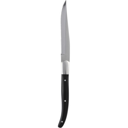 STEAK KNIFES - Steak Knife Black Handle Serrated - Chromst