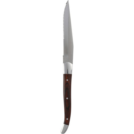 STEAK KNIFES - Steak Knife Dark Wood Handle Serrated - Chr