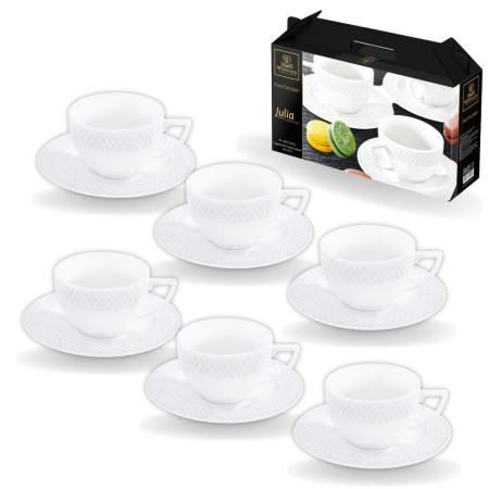 JULIA- Set 6 Canecas de Capuccino 170ml + Pires